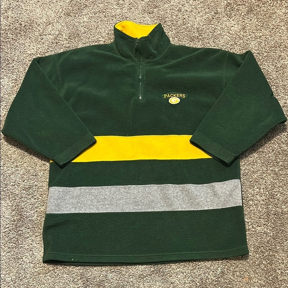Vintage 1999 Iron Knights Athletics NFL Green Bay Packers‎ 1/4 Zip Sweatshirt L